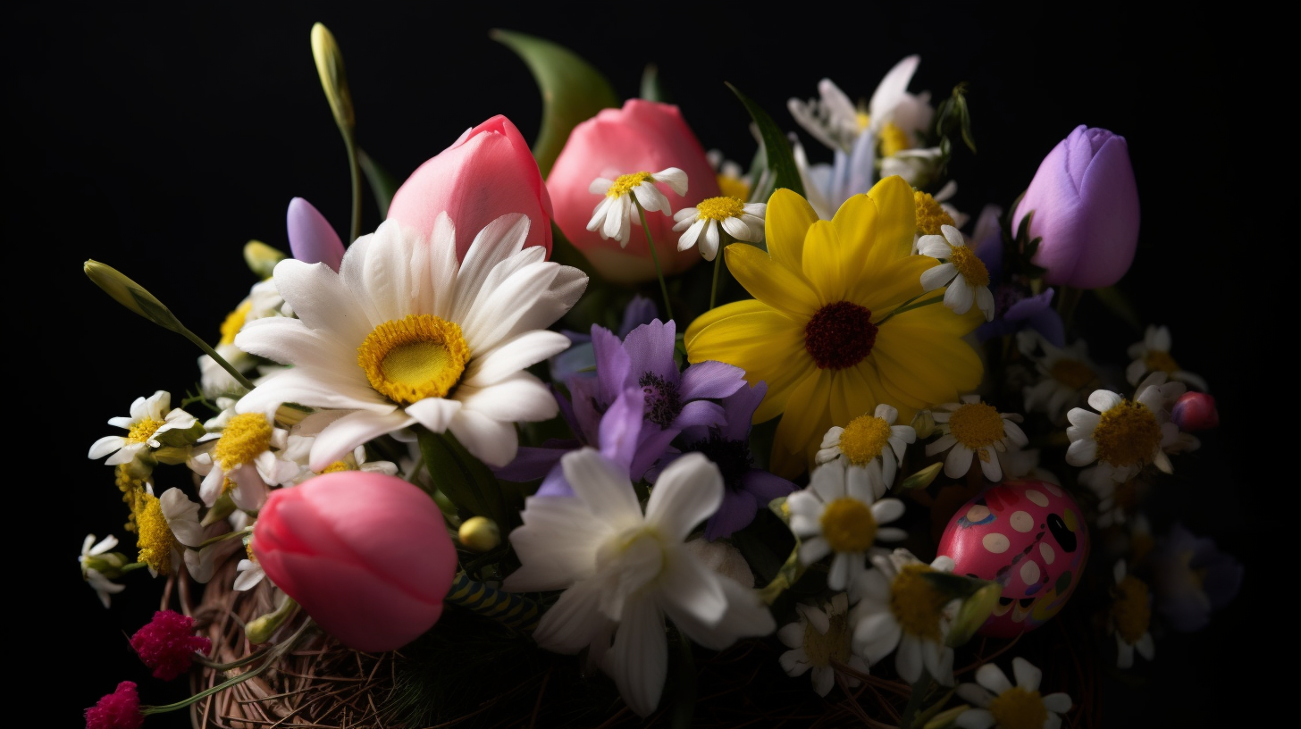 thgilmore1_hyper_realistic_photograph_Easter_bouquet_angle_ultr_c88ff9ec-1022-4215-ab39-58aa2070d80c
